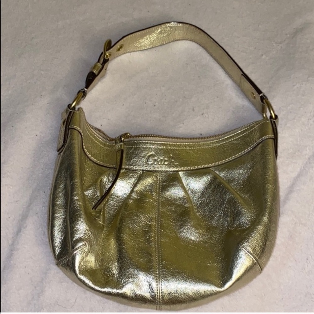 Metallic gold shoulder bag